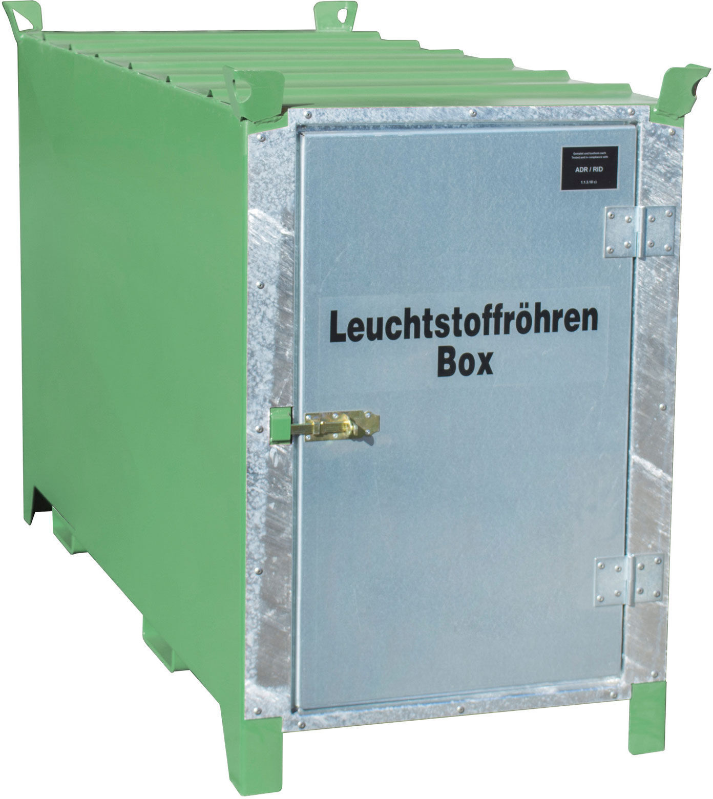 Bauer Leuchtstoffröhren-Box SL 150 nach ADR/RID 1.1.3.10c, Resedagrün mit verzinkter Tür