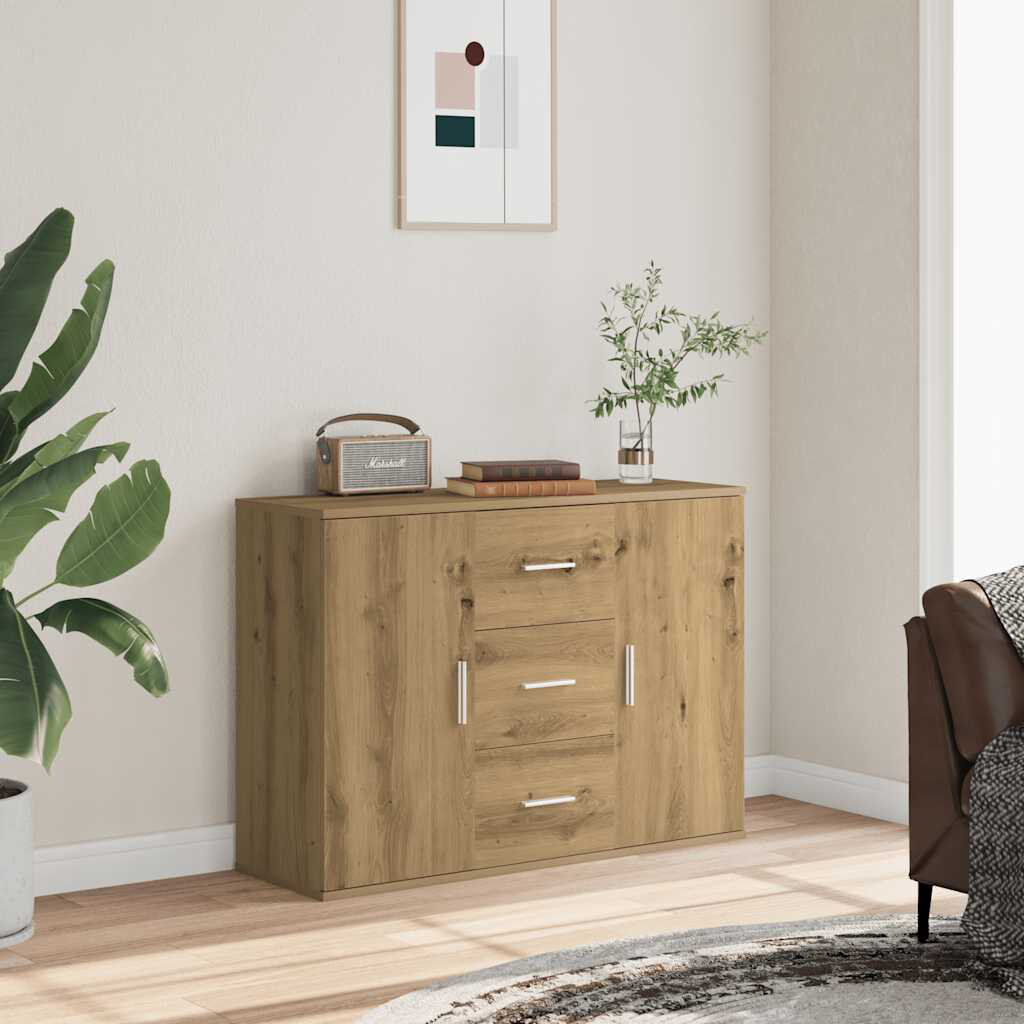 Alpen Home Bolderberg 90 cm W Sideboard Artisan Oak 65cm H X 90cm W X 29.5cm D
