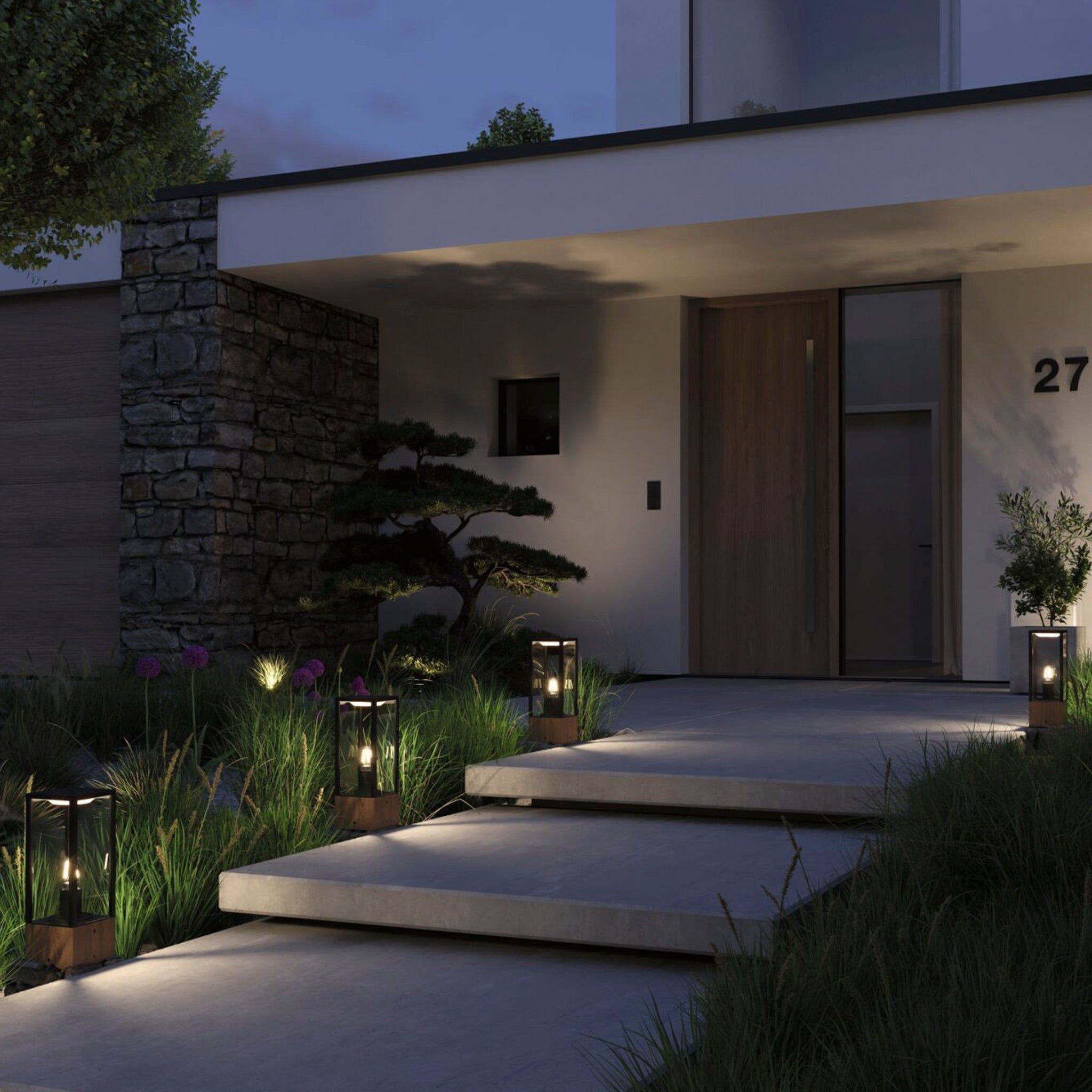 Paulmann - Plug & Shine Outdoor Vena 2W LED 40cm Wooden Single Bollard Light