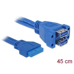 DELOCK USB3.0 Kabel Pinheader 19pin -> 2x A Bu/Bu 0.4