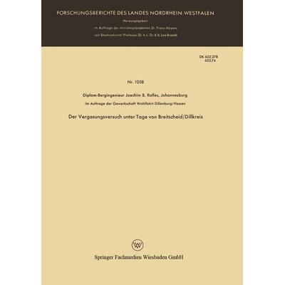 Der Vergasungsversuch unter Tage von Breitscheid/Dillkreis, Taschenbuch von Joachim B. Rolfes, VS Verlag für Sozialwissenschaften, 978-3-663-03394-3