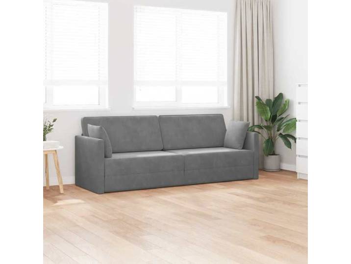 Elégance-Chic Canapé-lit au sol - Gris foncé - 213 x 70 x 77 cm - Velours - SOFA - salon séjour_001693632