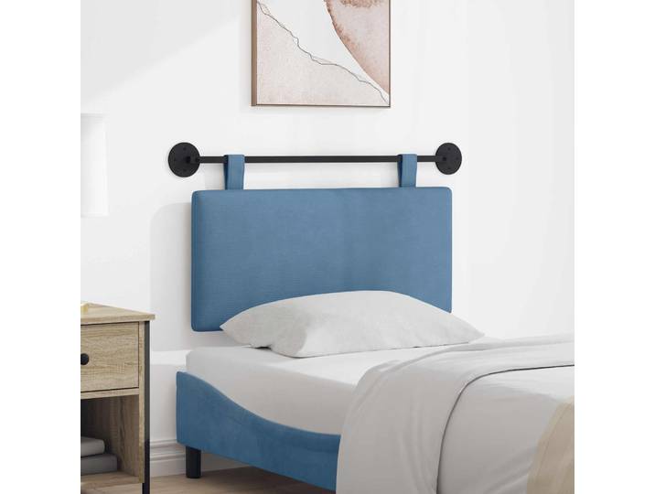 vidaXL Hängendes Kopfteil Blau Cordstoff