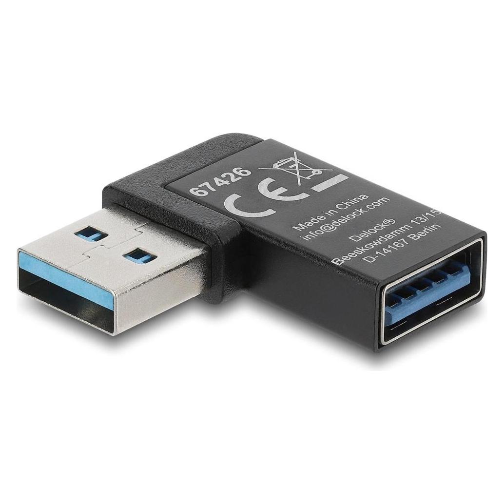 Delock Adapter USB 10 Gbps Typ-A Stecker zu Buchse, links gewinkelt (67426) (USB-A) (67426)