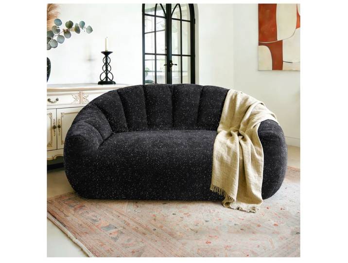 Canapé bean bag compressé – Lazy sofa – Flannelette noir – design patte d'ours