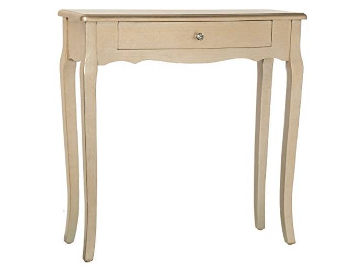 DRW - Beistelltisch 80 cm Schublade Holz Champagner 80x30x80cm