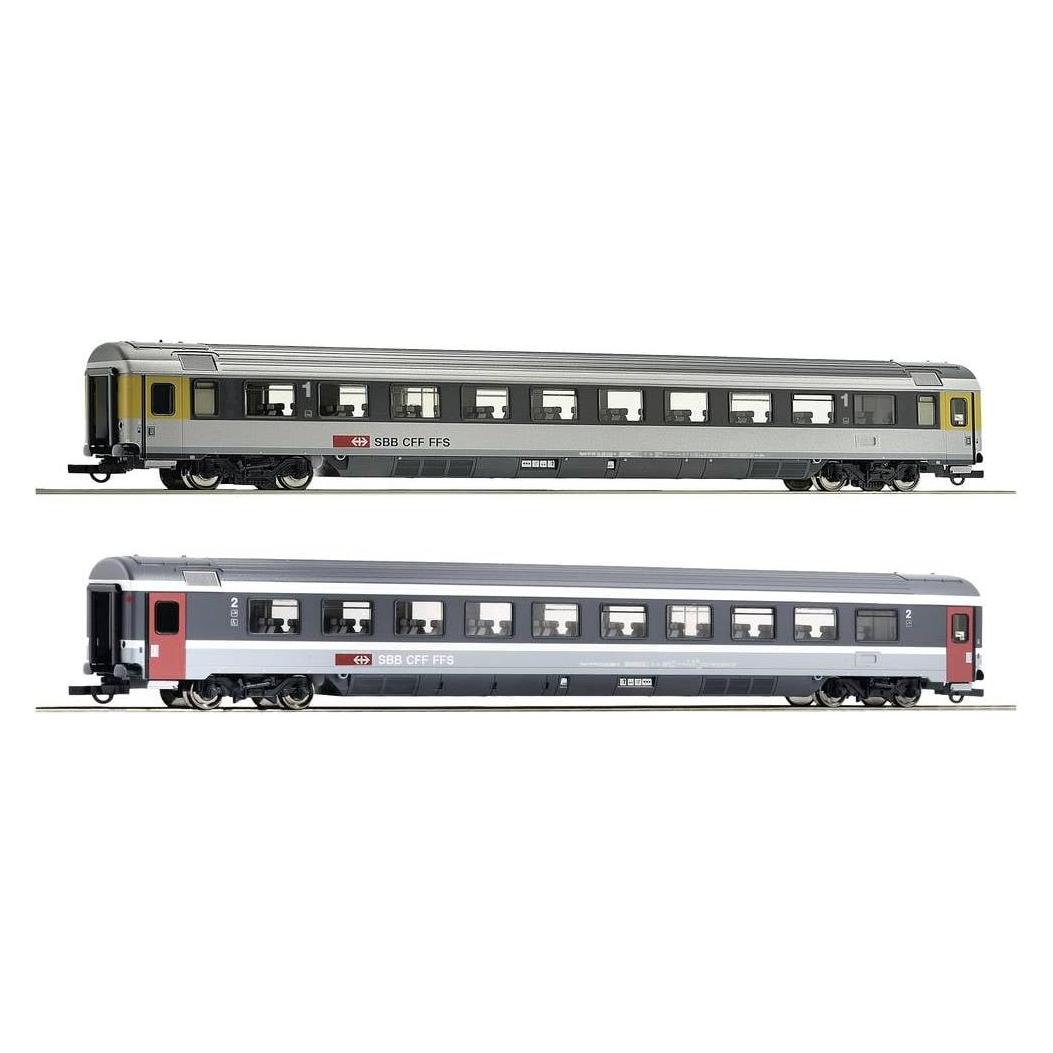 Roco 74023 H0 2er-Set 3: EuroCity-Wagen EC7 der SBB 1.Klasse Gattung Apm, 2. Klasse Gattung Bpm (Spur H0) (74023)