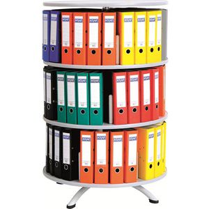 G-Office Ordnerdrehsäule TFR.3, lichtgrau, 3 Etagen, für ca. 72 Ordner, (Ø/H) 80 x 127 cm, Etagen einzeln drehbar