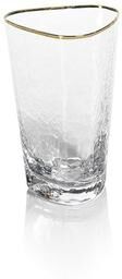 Zodax Kampari Triangular Highball Glasses with Gold Rim, Set of 4