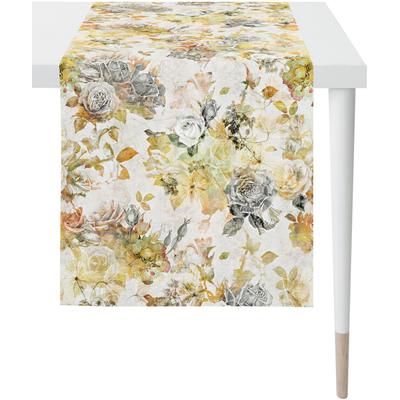 Tischläufer APELT "2708 Herbstzeit, Herbstdeko, Herbst", bunt (weiß, orange, gelb, grün, natur, bunt), B:48cm L:140cm, Baumwolle, Tischdecken, Digitaldruck