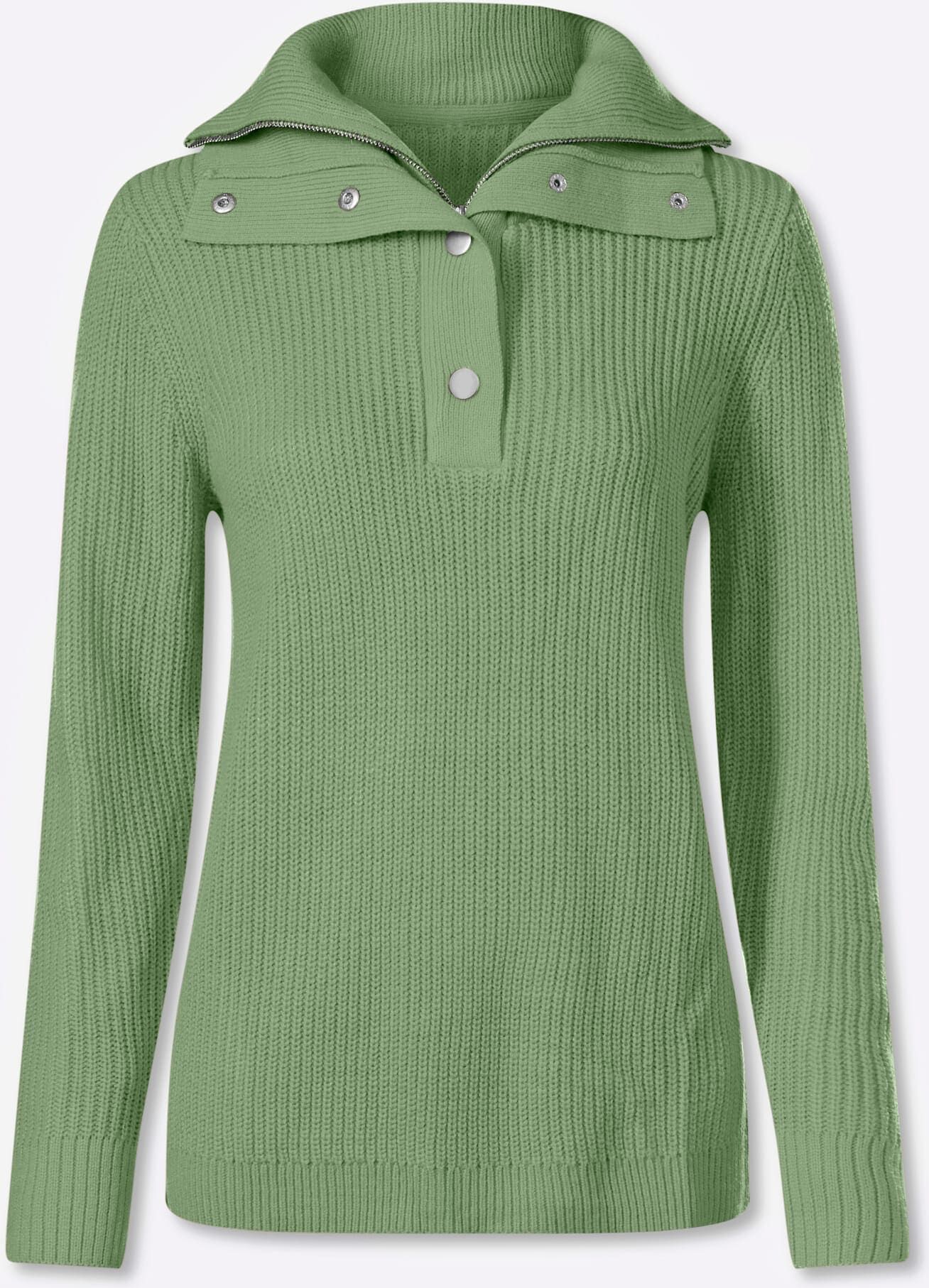 Troyer CLASSIC BASICS "Troyer-Pullover", Damen, Gr. 54, grün (eucalyptus), 100% Polyacryl, unifarben, Pullover Troyer eucalyptus 54