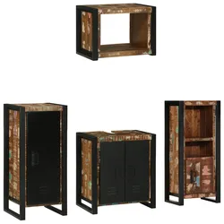 vidaXL Badezimmermöbel Set 4 pcs Mehrfarbig Massives recyceltes Holz