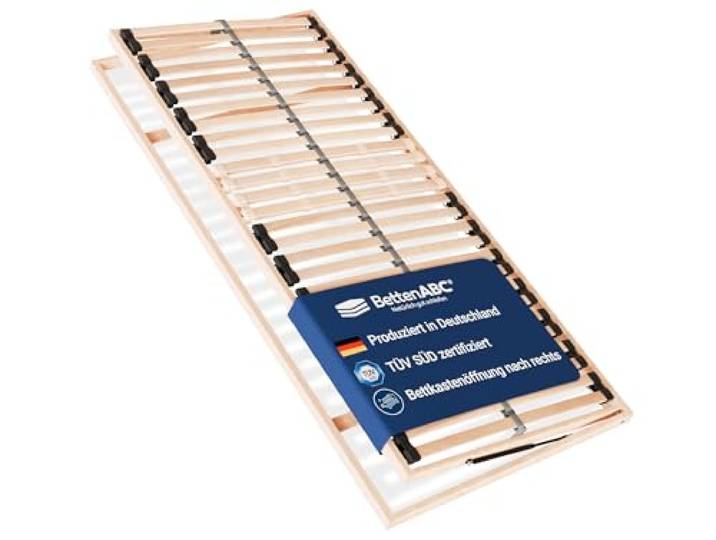 BettenABC - 7-Zonen-Lattenrost Madera mit Bettkastenfunktion - 100x220cm - Lieferung per Spedition - Öffnung nach Rechts - Schulter- und Beckenkomfortzone - hergestellt aus Schicht- & Buchenholz