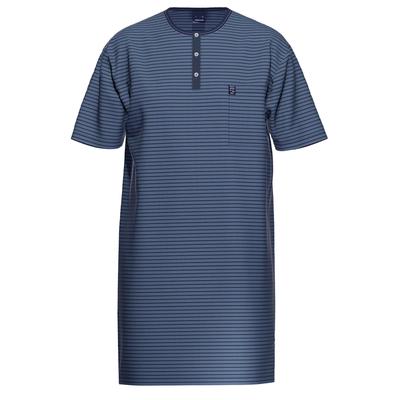 Pyjama AMMANN "Nachthemd 1/2 Arm Men / Nightwear", Herren, Gr. 52, blau, Obermaterial: 75% Baumwolle CO. 25% Polyester PES., Homewear-Sets Pyjama
