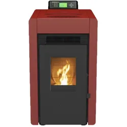 SCHENGER Pelletofen HLP3402 Rot 5,5kW A++ Vollautomatisch