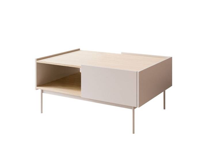 COUCHTISCH ESSENCE L97 mit Schublade Kaschmir / Eiche Linea