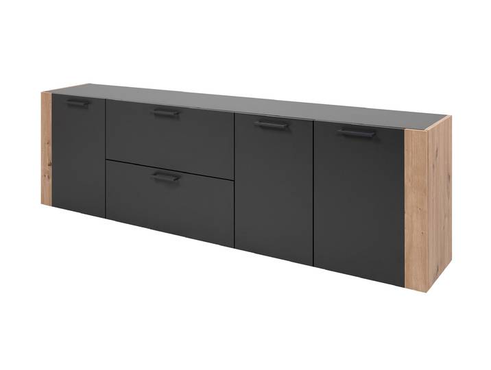 Sideboard mit 2 Schubladen anthrazit Artisan Eiche 198 cm - CENTO