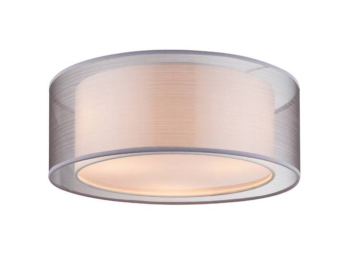 Plafonnier Theo Ø 40cm Argenté Tissu mélangé LED E14