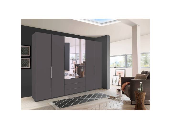 Armoire à portes pliantes III 216cm Marron/Havanne 2 miroir