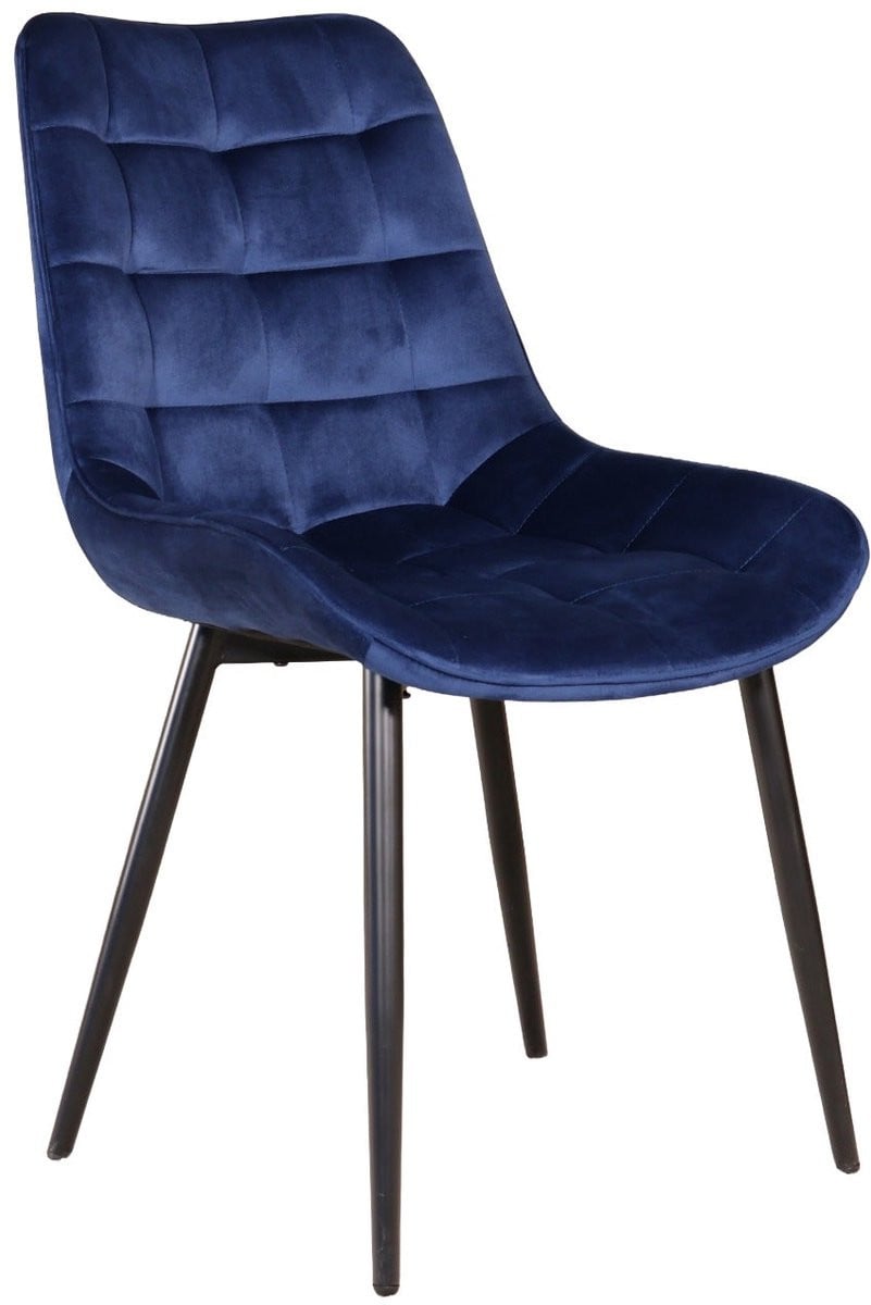 Eetkamerstoel De Vince donkerblauw velvet