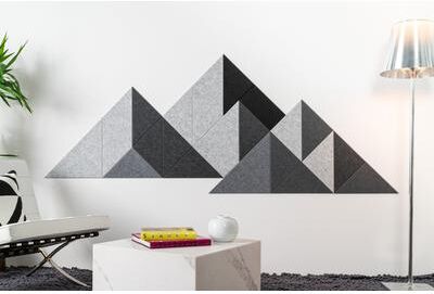 Felt Right Grey Small Shaded Mountain   Sound Dampening Pinnable Tiles