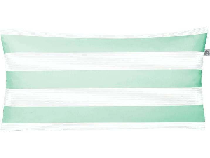 Kissenbezug IRISETTE Tape 8577 , grün (mint), B:80cm L:40cm, Mako-Satin, Obermaterial: 100% Baumwolle, Kissenbezüge, Kissenbezug, in einer hochwertigen Qualität