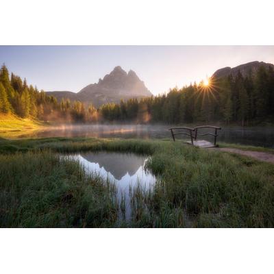 Fototapete PAPERMOON "Photo-Art DANIEL GASTAGER, MORGENSTILLE", bunt, B:5m L:2,8m, Vlies, Tapeten