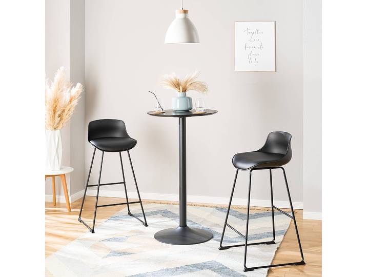 Barstuhl Skelde (2er-Set) 43 x 94 x 49cm Schwarz
