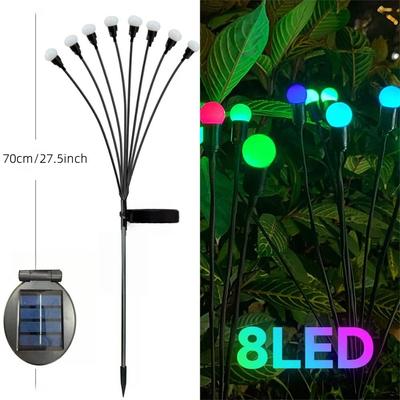 Uplift Picks Outdoor Solar Firefly Garden Lights Create Swaying Glow Every Night Naturally rgb (8 Led) 1 Pc
