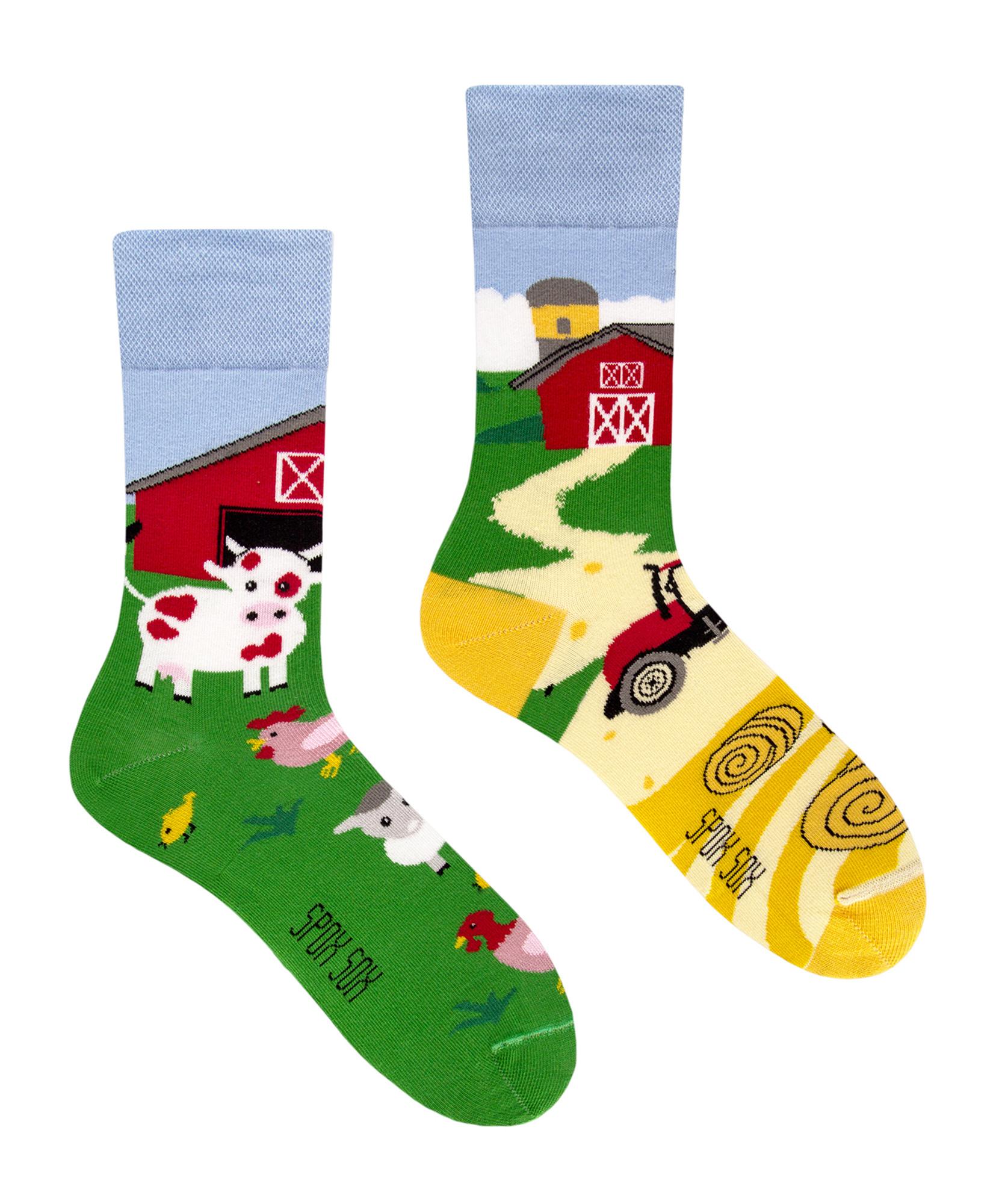 SPOX SOX - Heren & Dames Mismatched Grappige Sokken - Boerderij Sokken - Boerderij