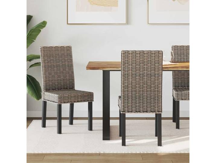 RJPLMFV Esszimmerstuhl, 2-teilig, Rattan, gewebt Mahogany-Holz, integrierte Fußstütze, verstärkte Rückenlehne, vielseitig einsetzbar