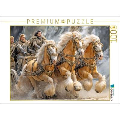 CALVENDO Puzzle Pferde und Kutschen | 1000 Teile Lege-Größe 64x48cm Foto-Puzzle für glückliche Stunden