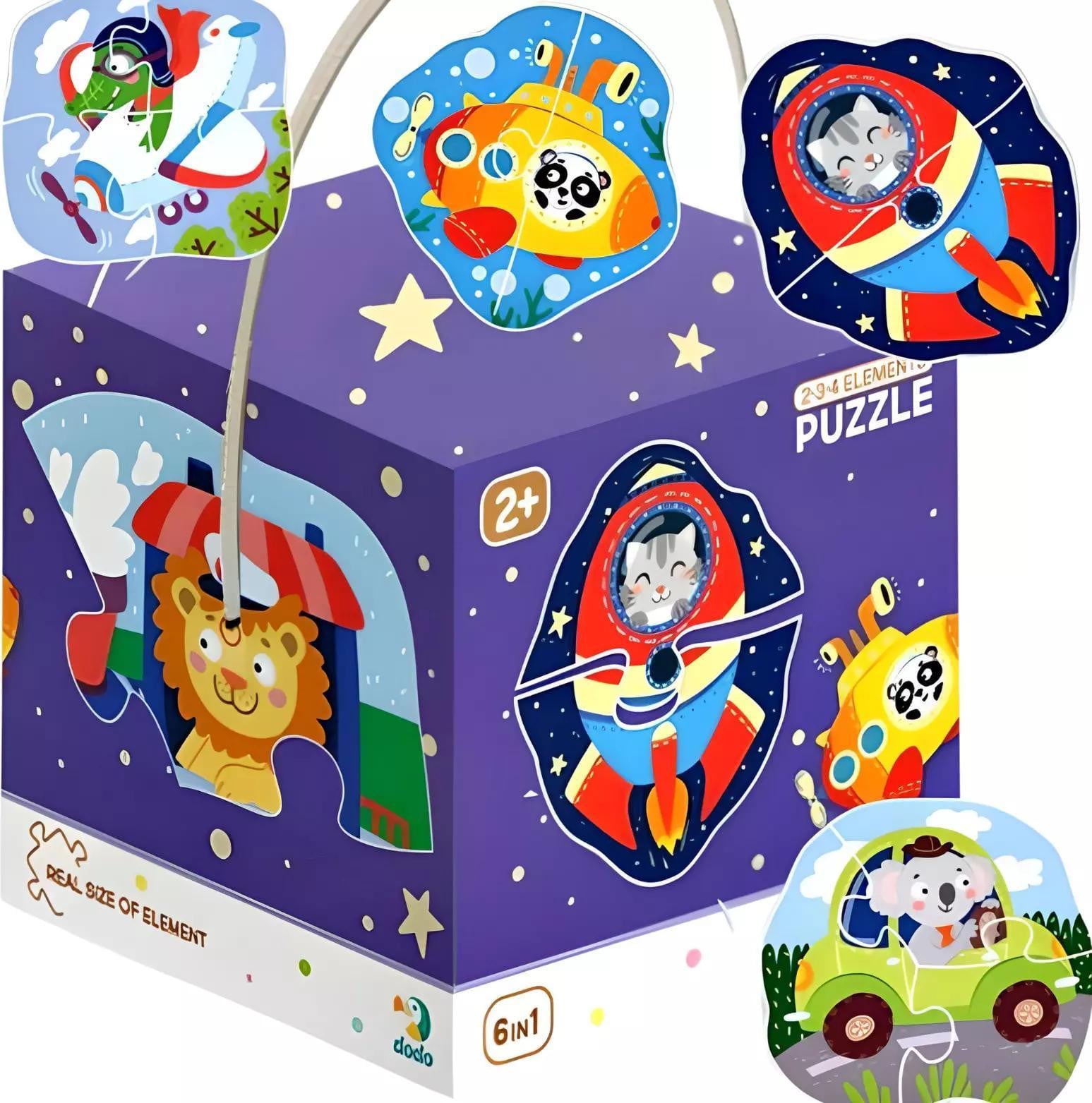 DoDo Puzzel 6-in-1 Dieren op reis met 2-3-4 elementen