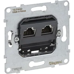 Legrand, Steckdose, SEANO Datendose 2xRJ45, Einsatz, Kat. 6A, UTP, ungeschirmt, 765061