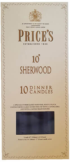 Price's Candles 10 Sherwood Pack of 10 Midnight Blue Candles