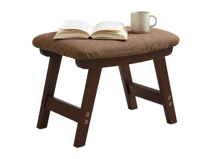 Relaxdays Fußhocker Holz & Stoff