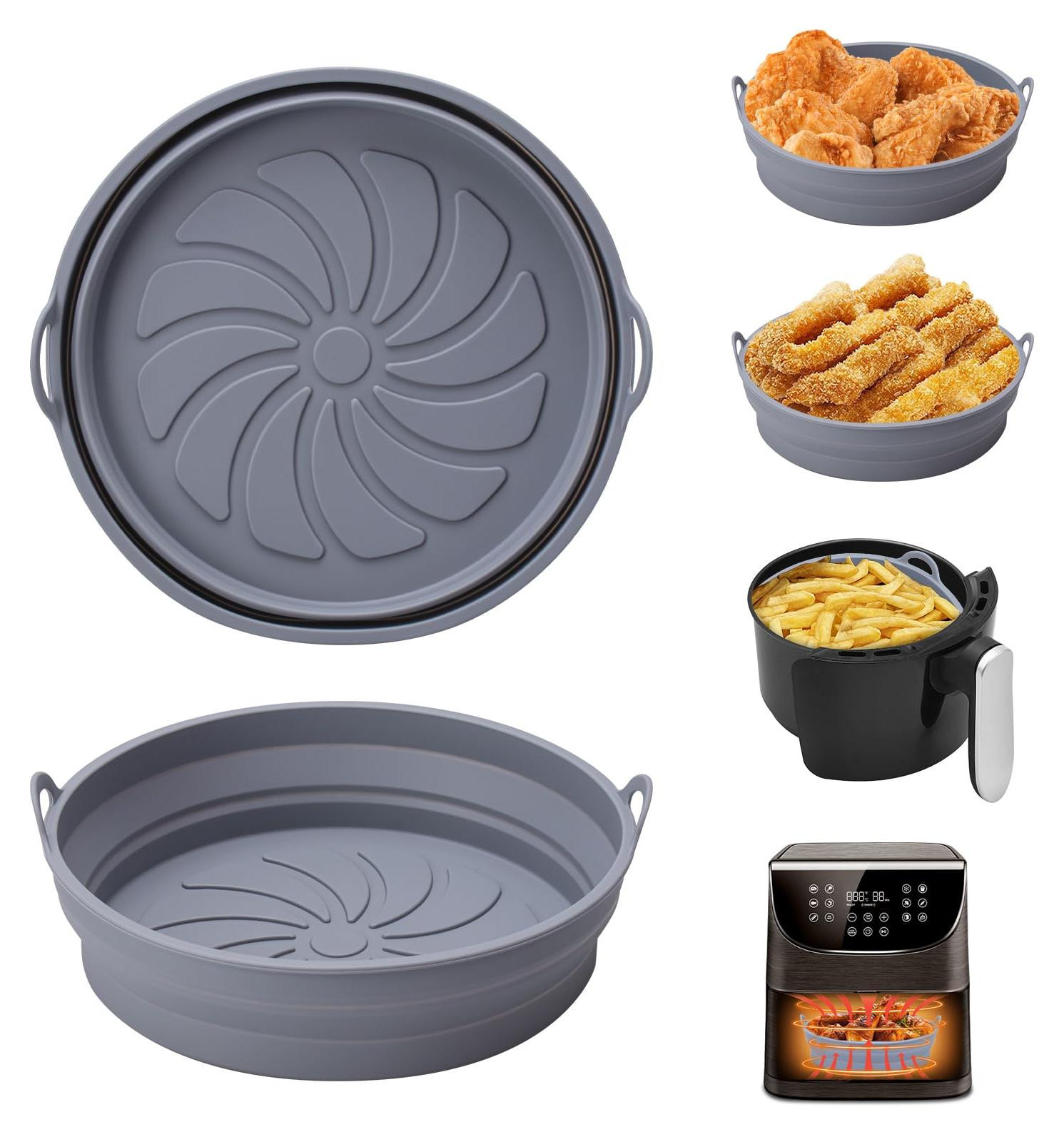 Alyvisun siliconen bakvormen voor heteluchtfriteuse, 2 stuks, accessoires voor airfryer