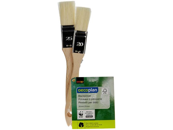 Oecoplan Backpinsel-Set 20mm & 25mm, 2 Stück, aus FSC Holz