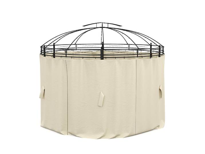 Seitenwände Gartenpavillon LED ROYAL rund beige