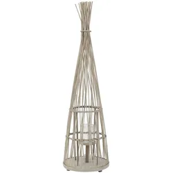 BAMBUS LATERNE H: 110 cm Holzfarbe Boho Stil