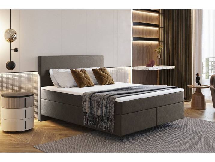 Fun Möbel Boxspringbett Schlafzimmerbett ROCIO Premium Nr.5 (inkl. Kaltschaumtopper), Scheinbar schwebende Optik