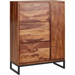 KADIMA DESIGN Schuhschrank Sheesham Massivholz 88x40x120 cm, Geschlossen, Stilvolles Design