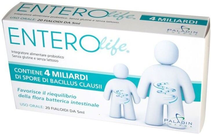 PALADIN PHARMA SpA Enterolife 4 Miliardi Integratore Alimentare 20 Flaconi - Equilibrio Flora Batterica Intestinale