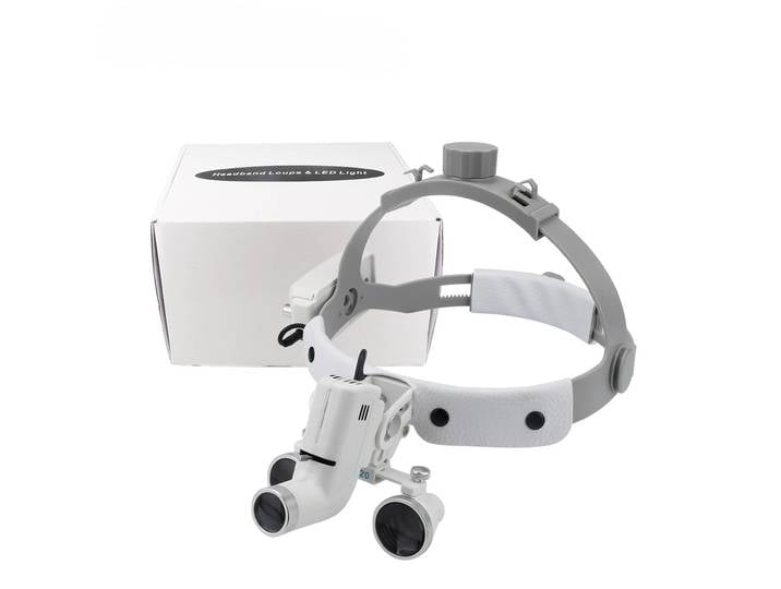 Lampe frontale dentaire à LED 2,5X/3,5X avec loupes binoculaires, luminosité réglable, 5W, pour laboratoire dentaire et chirurgie