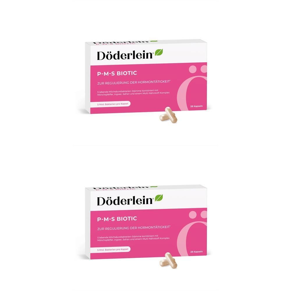 Döderlein P-M-S Biotic Laktobazillen+Mönchspfeffer 2x 2x28 St Kapseln