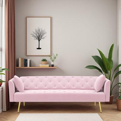 ZWYO HOSIMU 72'' Velvet Convertible Foldable Sleeper Sofa with Tufted Back and 3 Adjustable Postures