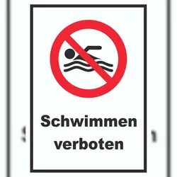 HB-Druck Schwimmen verboten Schild A5 (148x210mm)