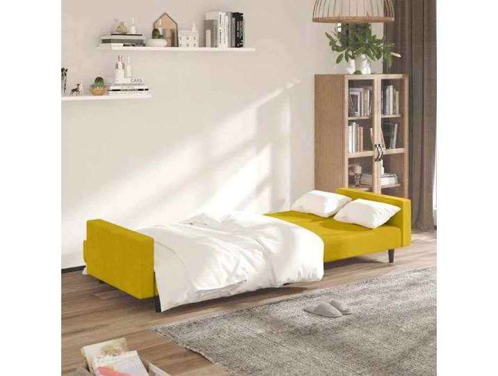 NEW Jaune Sofa ergonomique - - Canapé-lit convertible - Sofa-lit - 2 places jaune velours(1parcel)5201412