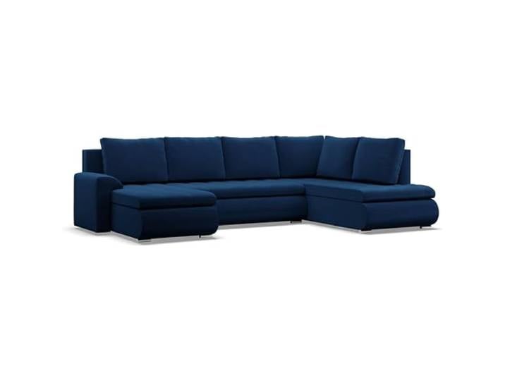 Mebligo - Ecksofa mit Schlaffunktion und 3 Bettkasten FORESTA 300x89x200 (BxHxT) Dunkelblau- Ottomane Rechts Eckcouch, Couch U Form, Sofa Wohnzimmer, Sofas & Couches, Eckschlafsofa