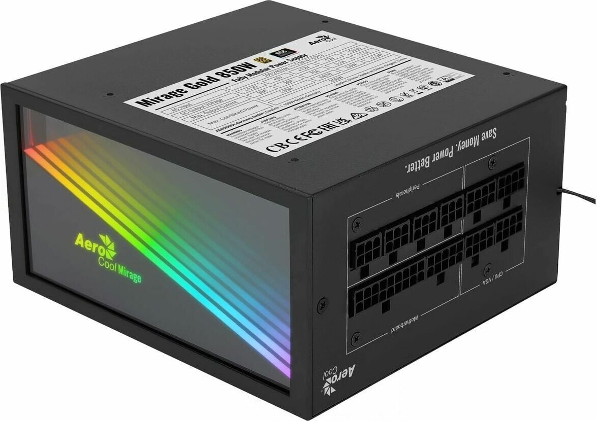 Aerocool MIRAGEGOLD850M voeding, 850 W